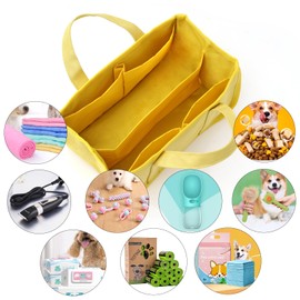 GUANJUNX Pet Grooming Tote Bag, Dog Grooming Supplies Organizer Bag with 6 Large Pocket Capacity for Tools and Dog Foods, Dog Grooming Bag for Travel Outdoor (Black)