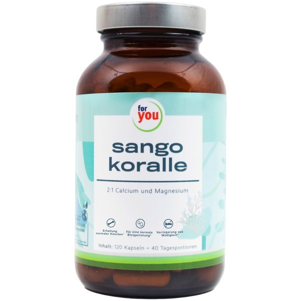 sango koralle 120 Kapseln | natürliche Calcium (20%) und Magnesium