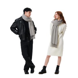 WAMSOFT Winter Wool Scarf Shawl Wraps for Women Thick Solid Scarves Warm for Cold Weather Fashion Wrap for Men