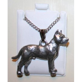Pit Bull Terrier Pitbull Fine Pewter Pendant w Chain Necklace USA Made