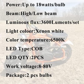 Chikia CT200U H6 Bulb P15D Light Bulb Compatible with Coleman CT200U CT200U-EX MB200 Axis M200 Mini Bike with Hi/Lo Beam