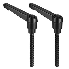 TA-VIGOR 2Pcs Adjustable Clamping Lever Handles, M6 x 40mm Locking Quick Release Push Button Ratchet Screw Knobs, Aluminum Alloy Male Thread Stud Bolts Handle for Machinery & Equipment