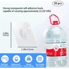 Sndperiexam 20 Pcs Waterproof Adhesive Wall Hooks for Hanging, Clear