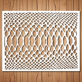 Snake Skin Stencil | Reusable Reptile Snake Print Camo Camouflage Snake Skin Stencils for Painting on Wood, Glass, Wall, Walls, Canvas, Glassware | Snake Scale Snakeskin Stencil Template (7"x 9")