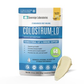 Colostrum-LD Liposomal Delivery - Colostrum Powder - Gluten-Free, Lactose-Reduced - 68 Servings - Sovereign Laboratories - 12oz Vanilla