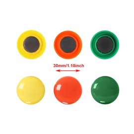10/20/50/100Pcs Office Magnets, 30 mm Notice Board Planning Magnets, Red/Yellow/Orange/Purple/Green Refrigerator and Whiteboard Magnets Magnetic Button (50Pcs Red)