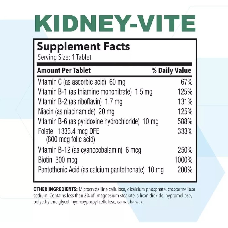 Puregen Labs Kidney-Vite *Premier Kidney, Renal Support* 100 Vegetarian Tablets