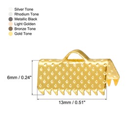 uxcell 300Pcs Ribbon Crimp Clamp Ends, 13mm Bookmark Pinch Cord End Clasps for DIY Craft Making, 6 Assorted Colors