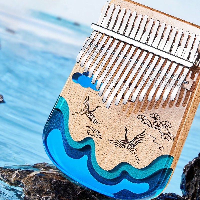 Portable Thumb Piano Multiple Tones Mini Resin Kalimba Finger Plucked