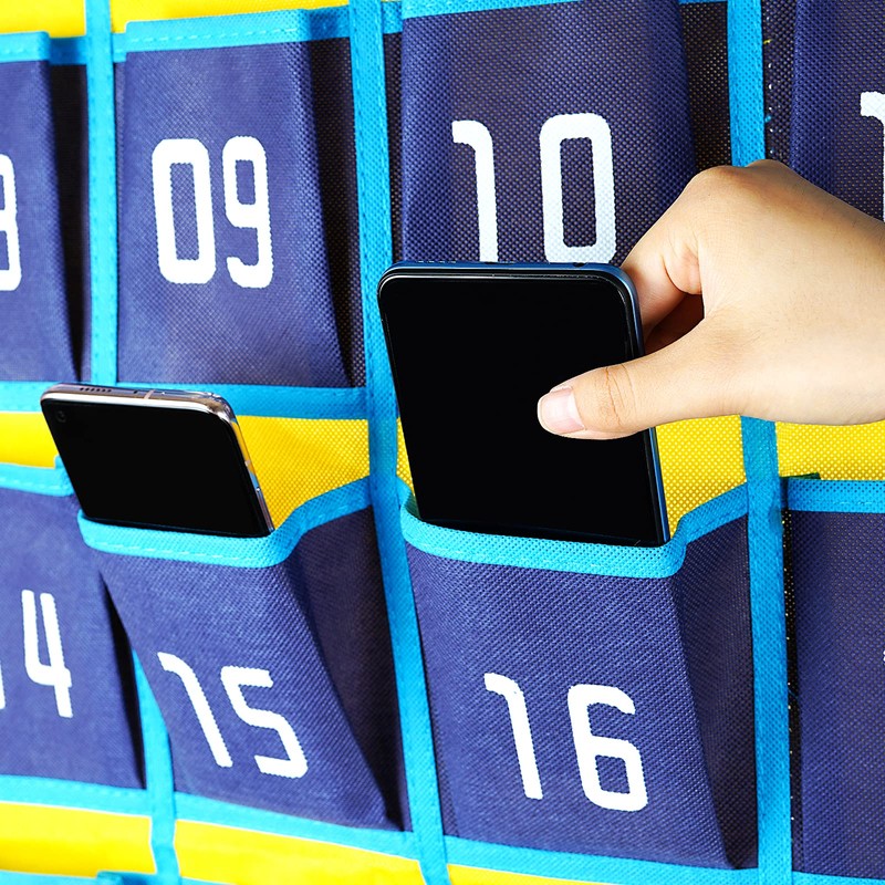 Loghot Classroom Accessories Closet Pocket Chart for Cell Phones Holder
