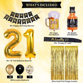 21st Birthday For Him Happy 21st Birthday Decorations For Him 21 Birthday Decorations For Him 21 Birthday Sash Banner Decor 21st Birthday Balloons Black And Gold 21st Bday Decorations For Guys Male