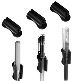 Ceemiaa 6-Pack Adhesive Silicone Pen Holders – Dual-Hole Sticky Pencil & Marker Organizer for Desk, Wall, Clipboard, Office & Teacher Supplies (Black)