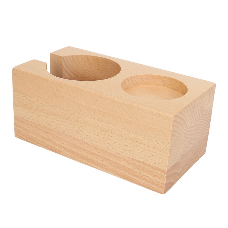 Wooden Coffee Tamper Station Stable Prevent Slip Coffee Tamper Holder
