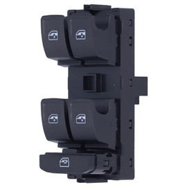 Qiilu Interruptor de Ventana Eléctrica Master, Interruptor de Control Maestro de Ventana de Puerta 5G0 959857 D, Repuesto Negro para SEAT 2020