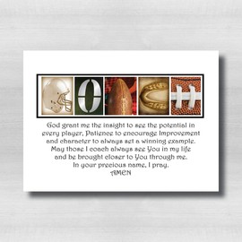 Football Coaches Prayer Gift, Football Gift for Coach, 8x10 PRINT on photo paper