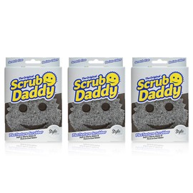 Scrub Daddy Sponge -Style Collection- Scratch-Free Scrubber for Dishes and Home, Odor Resistant, Soft in Warm Water, Firm in Cold, Deep Cleaning Kitchen and Bathroom, Dishwasher Safe, 1ct (3 Pack)