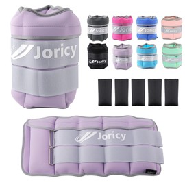 Adjustable Ankle Weights for Women Men Kids 1-20 LBS 1 Pair Wrist Leg Arm Weights with Removable Weight, Strength Training Weight for Jogging, Walking, Running, Fitness, Gym Workout, Purple
