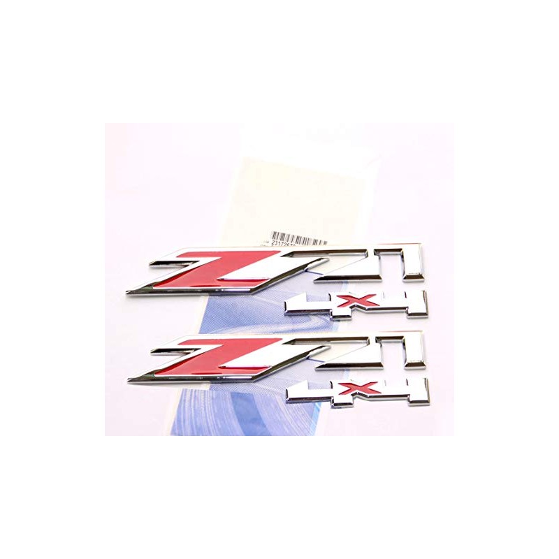 Yoaoo 2Pack OEM Chrome Red Z71 4x4 Emblems Badges Compatible