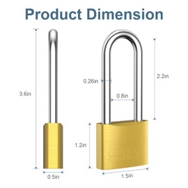 Ankilo Padlock with Key, Waterproof Solid Brass Key Lock with Wide Lock Body 1-9/16 in, Anti Rust Lock, Long Shackle 2.3inch, Gym Locker for School Fence, Toolbox, Hasp Storage, 2 Pack