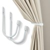 2Pcs Curtain Holdbacks, Metal U Shaped Hook Wall Mounted Tassel