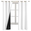 QUEMAS White Blackout Curtains for Bedroom 63 Inch Length, Black