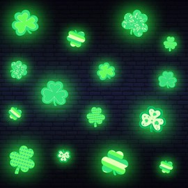 3 Pcs St Patrick‘s Day Wall Decal Irish Shamrock Wall Stickers Festival Clover Decal PVC Removable Shamrock Wall Decal Clings for Irish Party Decorations Children Gift Saint Patricks Day (Shamrock)