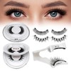 QUEWEL Magnetic Eyelashes Natural Look, 2pairs Reusable Magnetic Lashes with