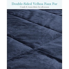 Topblan Weighted Blanket Twin Size 12lbs, Adult Weighted Blankets with Soft Warm Fabric for Sleeping and Calming, Adult Heavy Blanket for Sofa Bed, Navy Blue, 48 x 72 inches