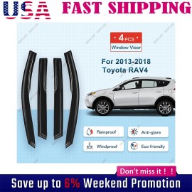 GEARZAAR For 2013-2018 Toyota RAV4 Window Visors Vent Rain Sun Guards Shade Deflector Qad
