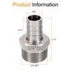 sourcing map Stainless Steel Barbed Fitting 3/4" NPT Male to