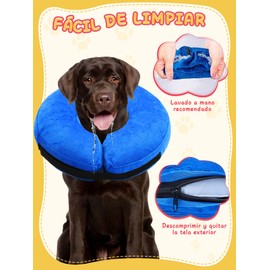 SCHIB Collar de Recuperación para Perro, Collar Inflable De Recuperación para Gato Y Perro, Collares De Isabelino Ajustables Después De La Cirugía Evitar Mordida Y Arañazo