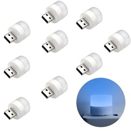 TOWOHO USB Night Light, Mini LED Light, Energy-Saving, Compact LED Bulb, Atmosphere Decoration, car, Bedroom, Daycare, Mini USB ，(Blue,9PCS)