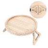 Clip On Tray Natural Bamboo 9.8in Round Home Couch Sofa