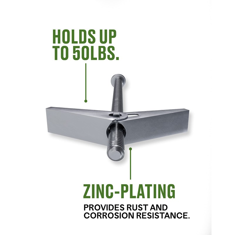 The Hillman Group 591270 Toggle Bolts, 1/8 by 2-Inch, Zinc,