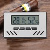 Indoor Cigar Hygrometer Thermometer DualDisplay Humidity Temperature Meter Device Tool(Silver