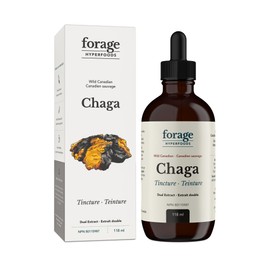 Chaga Mushroom Tincture, With Chaga Extract for Excellent Digestive and Immune System, Dual Extract, Original, 118 ml - Forage Hyperfoods