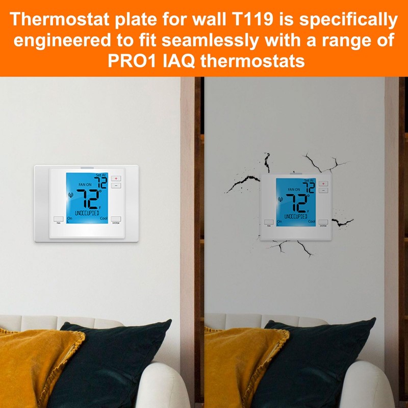 Thermostats Wall Plate Cover T119 for PRO1 IAQ Thermostats, 6.75