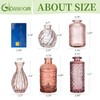 Glasseam Glass Bud Vases for Centerpieces, 10Pcs Pink Small Flower