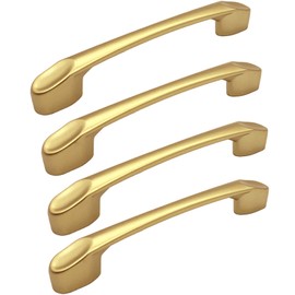 Caylingdee 3-3/4 Inch Kitchen Square Cabinet Handles Pulls Gold Cabinet Pulls Drawer Pulls Kitchen Cabinet Hardware Kitchen Handles for Cabinets Cupboard Handles Drawer Handles, Pack of 4