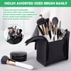 Yauhar Travel High Capacity Makeup Brush Bag, PU Leather Stand-Up