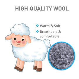 VivoFoot 2 Pairs Warm Premium Natural Wool Insoles for Winter, Thick Soft Cosy Fluffy Fleece Inserts for Cold Weather, Full-Length Trimmable Shoe Liners for Work Shoes, Boots, Slippers Men & Women