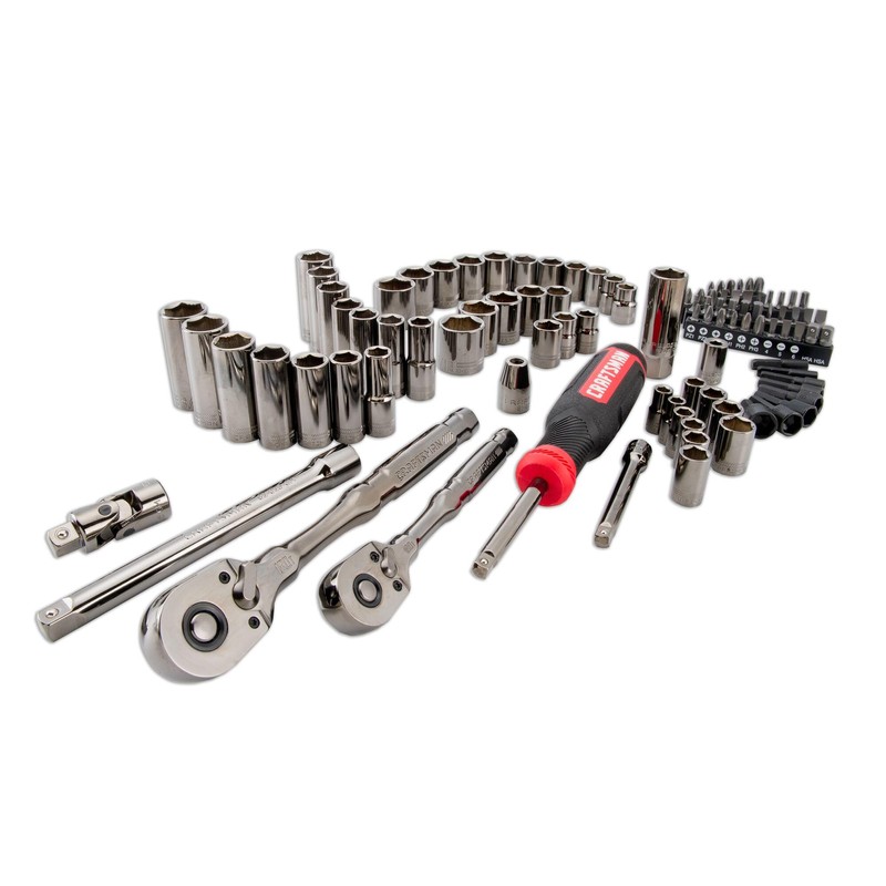 CRAFTSMAN OVERDRIVE 99-Piece Gunmetal Chrome Mechanics Tool Set, Standard SAE/Metric