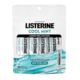 Listerine Cool Mint Alcohol-Free Mouthwash Travel Packets