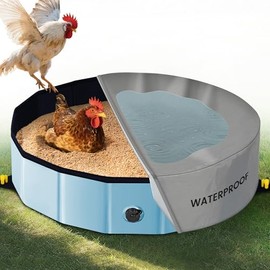 Bañera Plegable para Gallinas - 81 Cm De Profundidad Y 20 Cm De Alto. Accesorios para Gallinero. Mezcla Arena, Chile O Polvo De Cal En El Gallinero. M