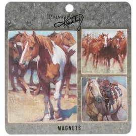Primitives by Kathy Western Horse Magnet Set