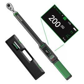 LLAVETOR Digital Torque Wrench, 3/8 Torque Wrench, 7.38-147.5 Ft-lbs/10-200 N.m, ±2％ Torque Wrench with Buzzer & LED Indicator for Automotive Motorcycle & Bicycle