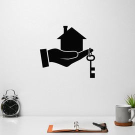Vinyl Wall Decal Realtor House Keys Real Estate Agency Stickers Mural Large Decor (g8629) Black