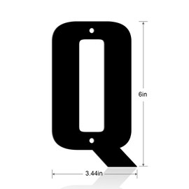Ya_chtttwo Aluminum Numbers and Letters - Black Metal Door Numbers - Outdoor Metal Address Plate (6" Q)
