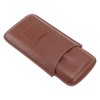 Leather Cigar Case Portable 3 Finger Cigar Humidor Carrying Case