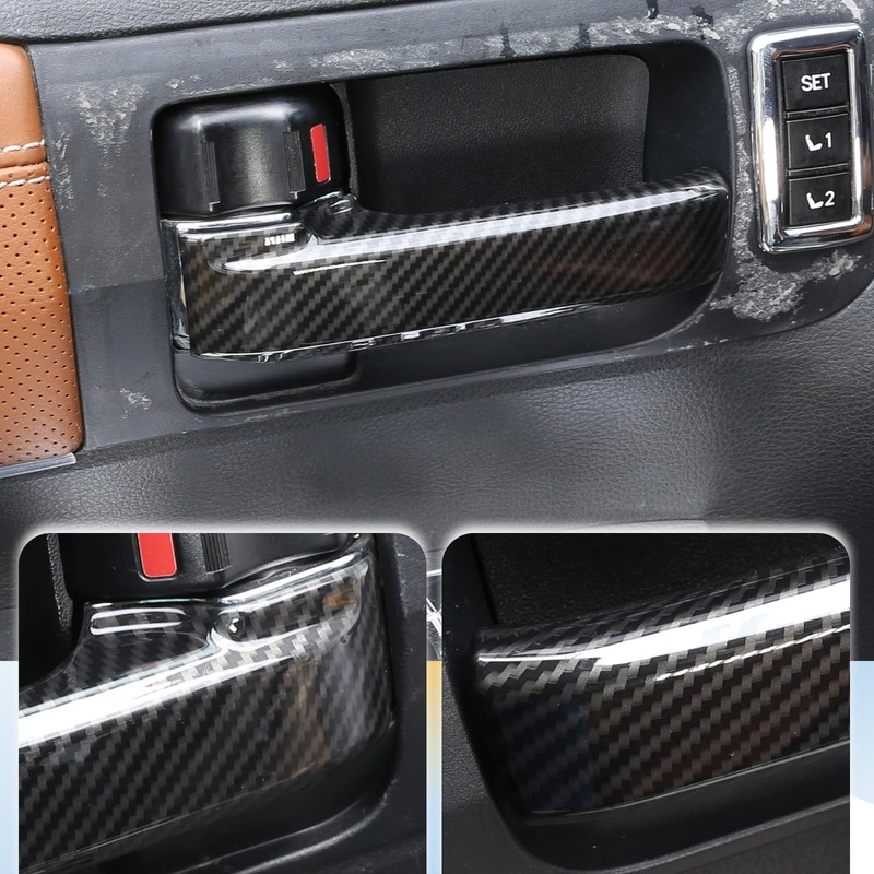 LLKUANG ABS Carbon Style Car Inner Door Handle Decoration Cover